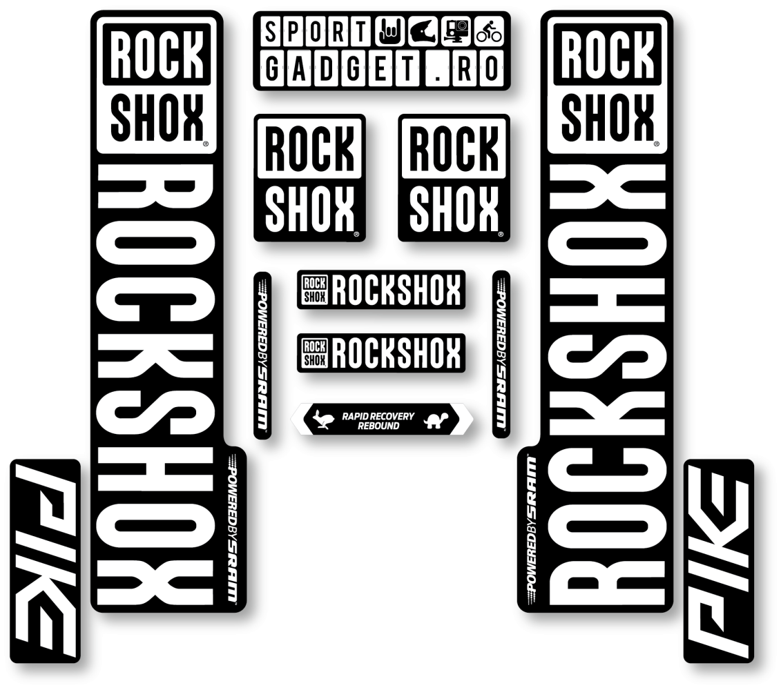 Stickere RockShox Pike V3 Replica Decal Kit Black/White