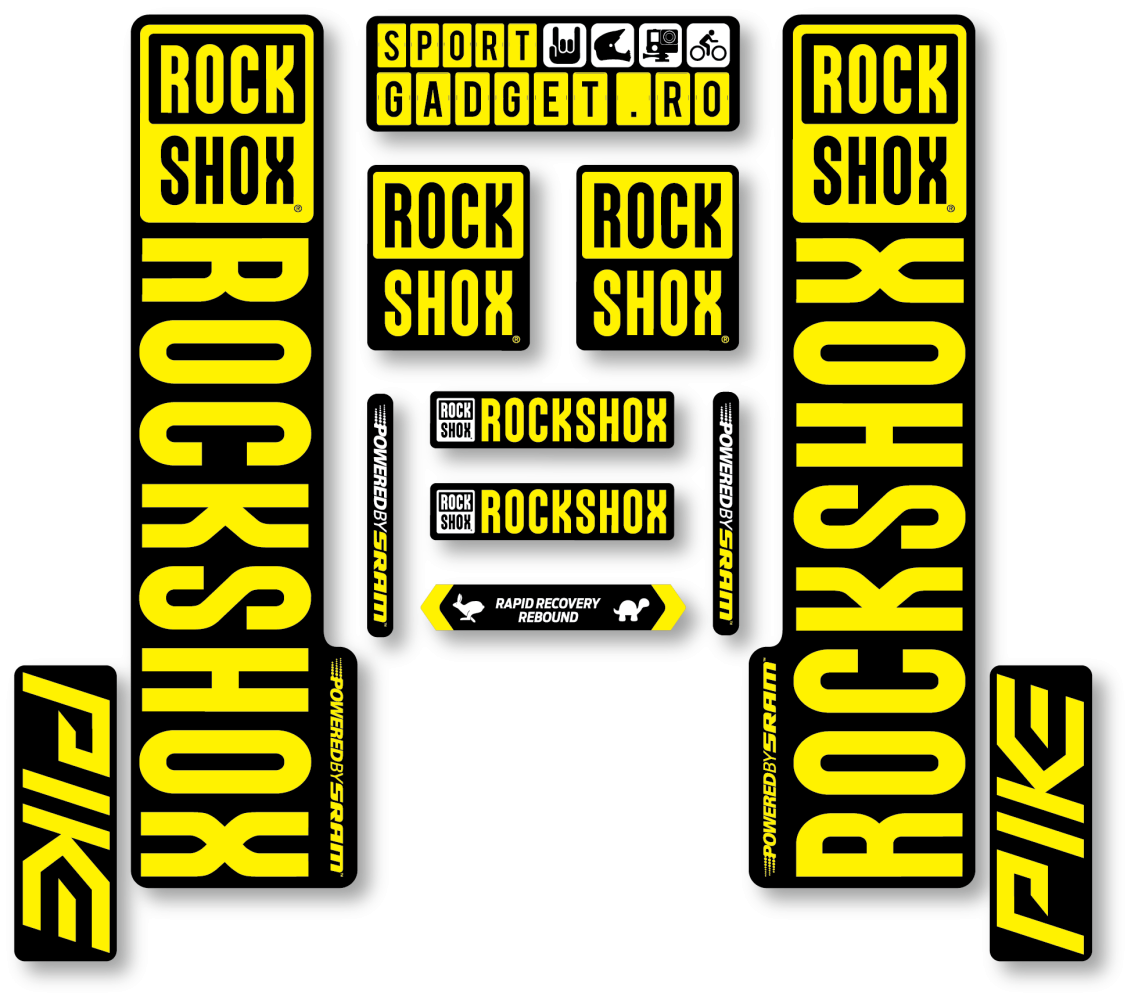 Stickere RockShox Pike V3 Replica Decal Kit Black/Yellow
