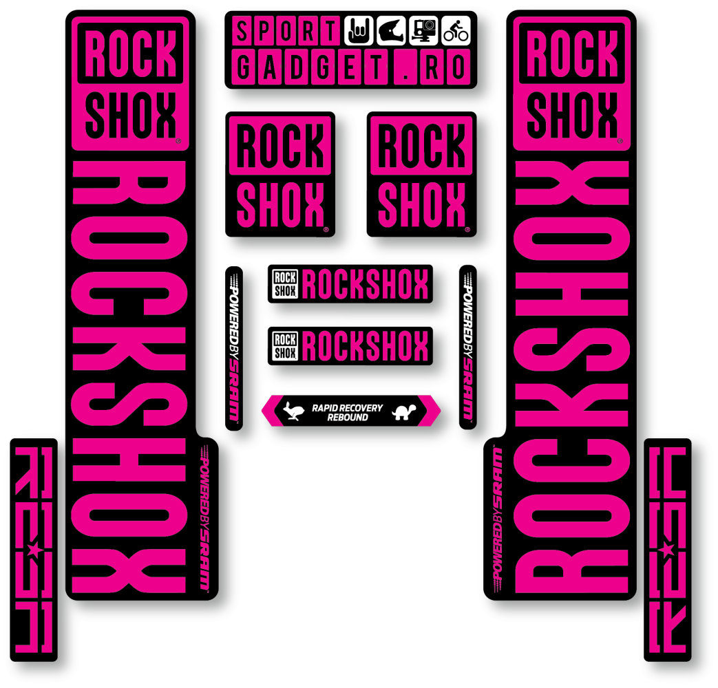 Stickere RockShox Reba V3 Replica Decal Kit Black/Magenta