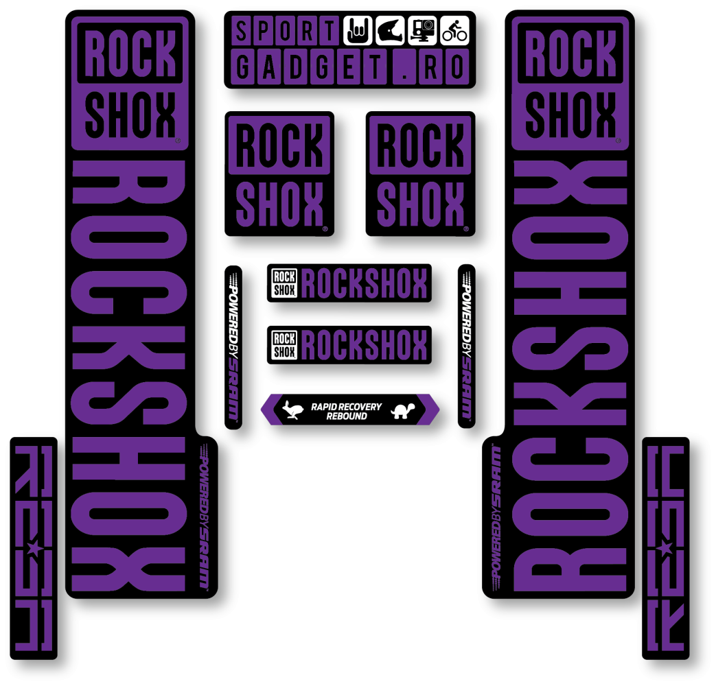 Stickere RockShox Reba V3 Replica Decal Kit Black/Purple