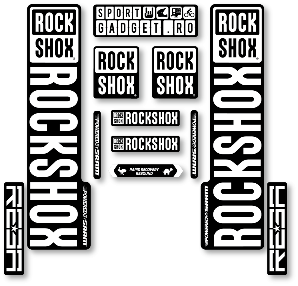 Stickere RockShox Reba V3 Replica Decal Kit Black/White