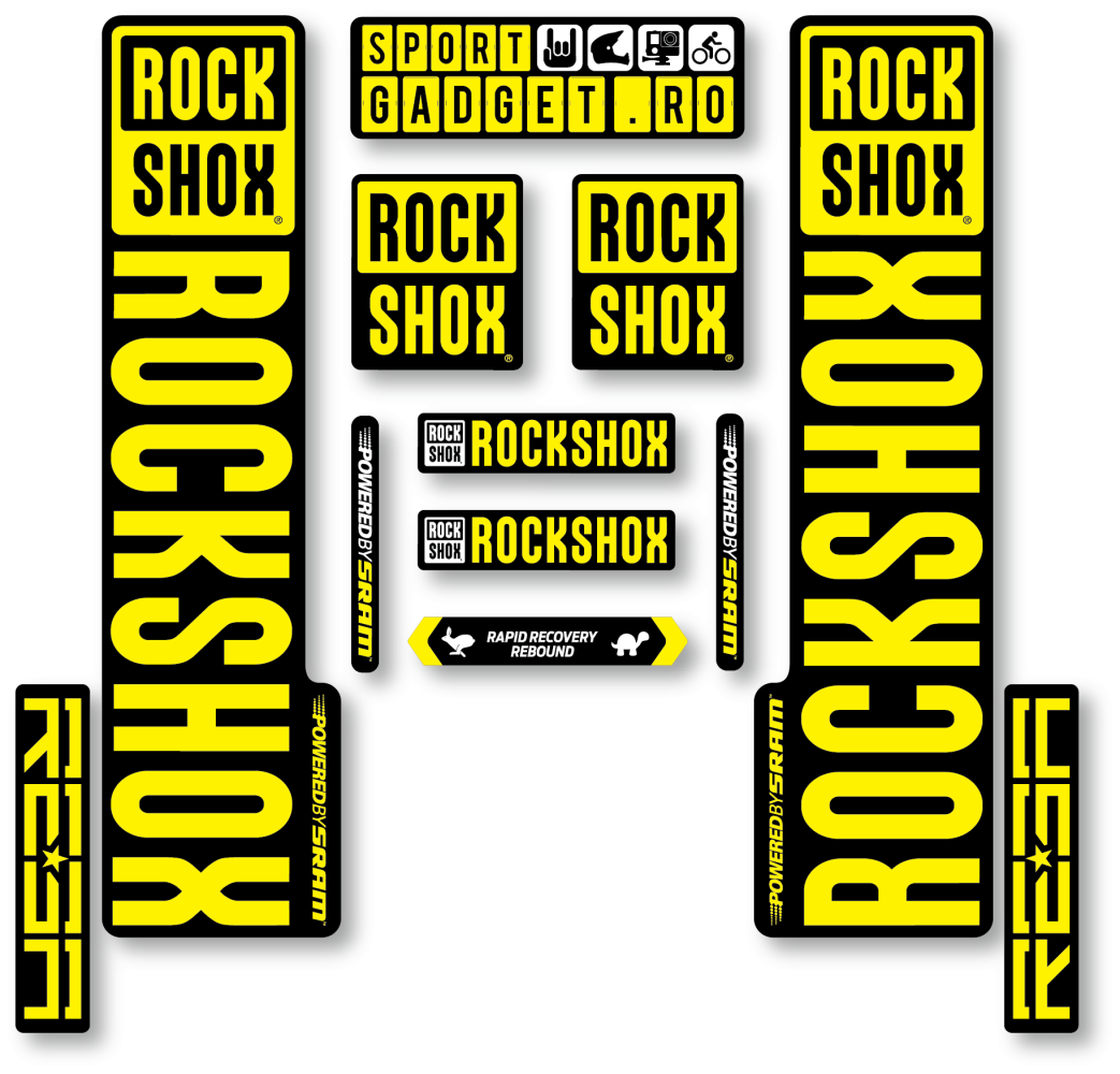 Stickere RockShox Reba V3 Replica Decal Kit Black/Yellow