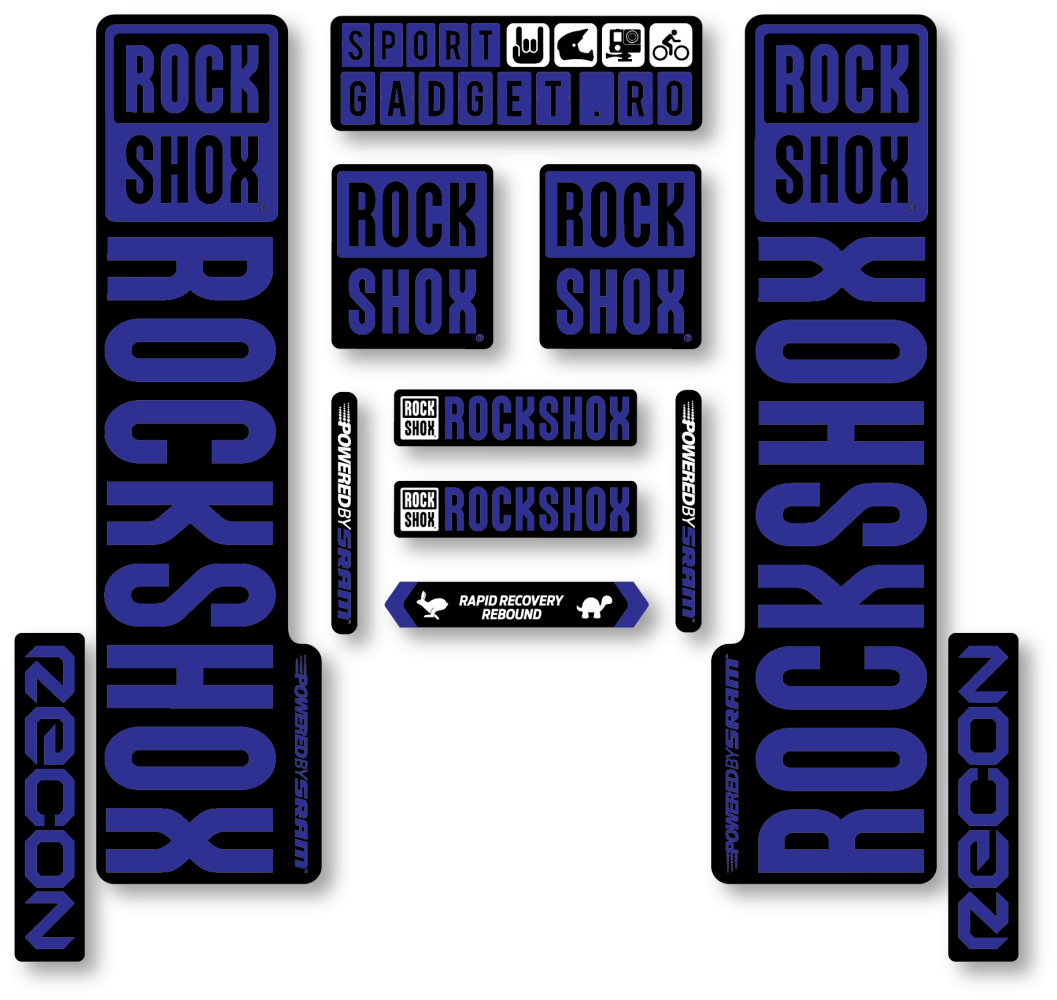 Stickere RockShox Recon V3 Replica Decal Kit Black/Blue