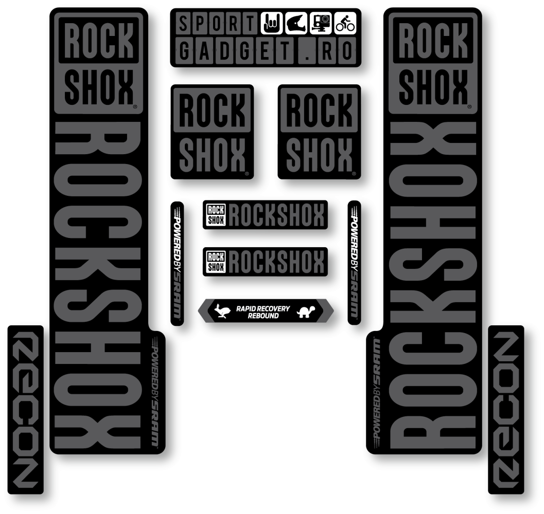 Stickere RockShox Recon V3 Replica Decal Kit Black/Grey