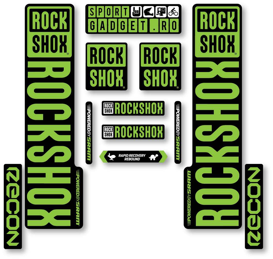 Stickere RockShox Recon V3 Replica Decal Kit Black/Lime