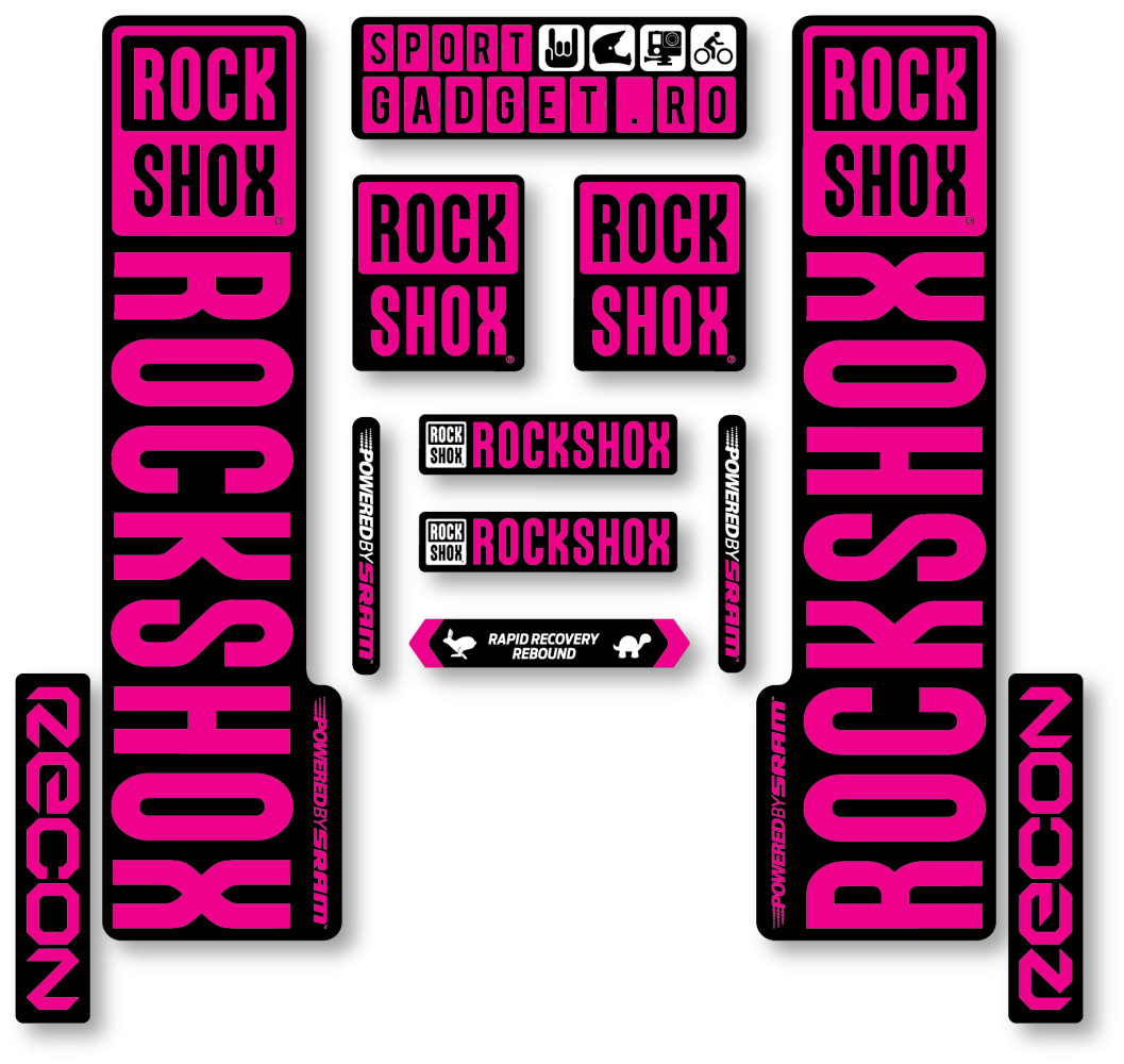 Stickere RockShox Recon V3 Replica Decal Kit Black/Magenta