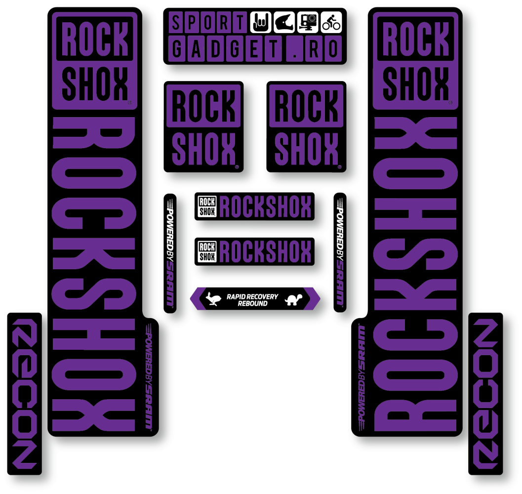 Stickere RockShox Recon V3 Replica Decal Kit Black/Purple