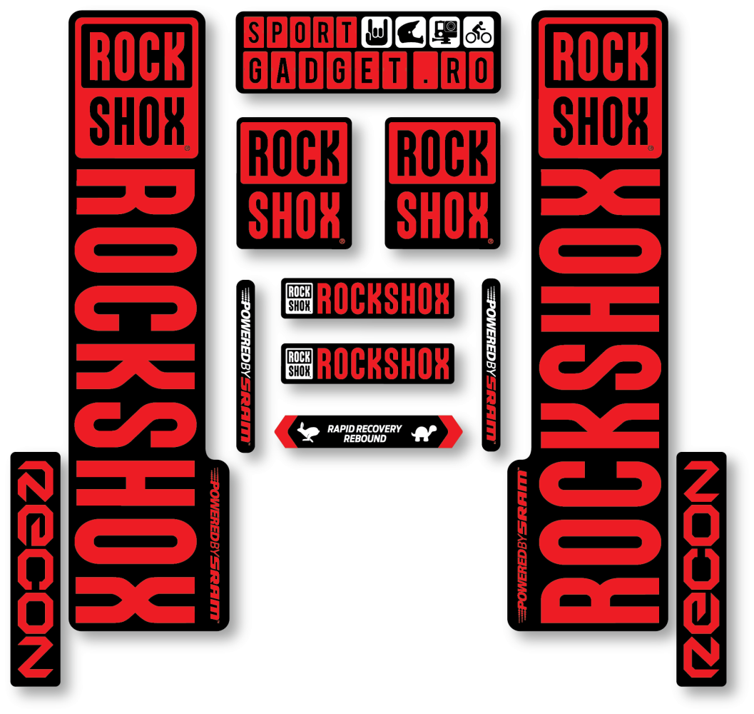 Stickere RockShox Recon V3 Replica Decal Kit Black/Red
