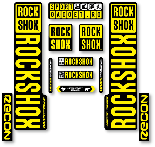 Stickere RockShox Recon V3 Replica Decal Kit Black/Yellow