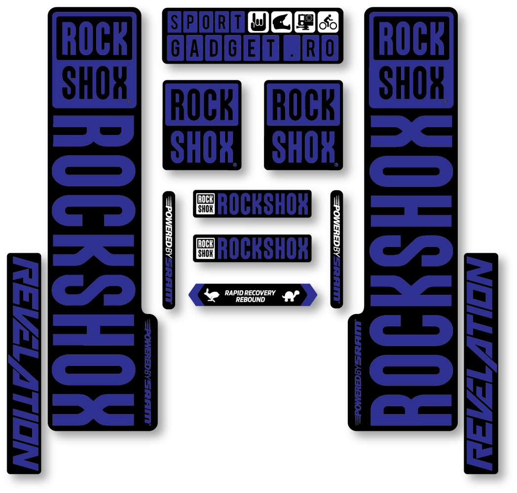 Stickere RockShox Revelation V3 Replica Decal Kit Black/Blue