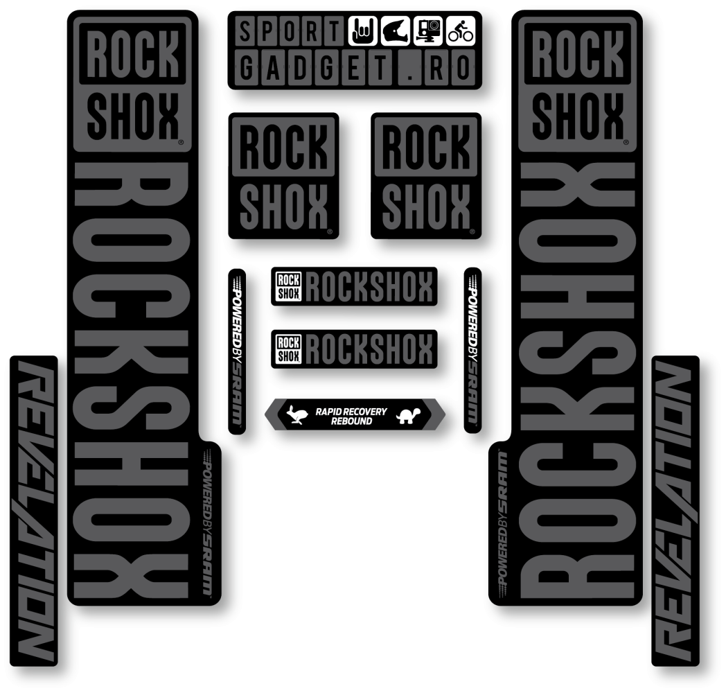 Stickere RockShox Revelation V3 Replica Decal Kit Black/Grey