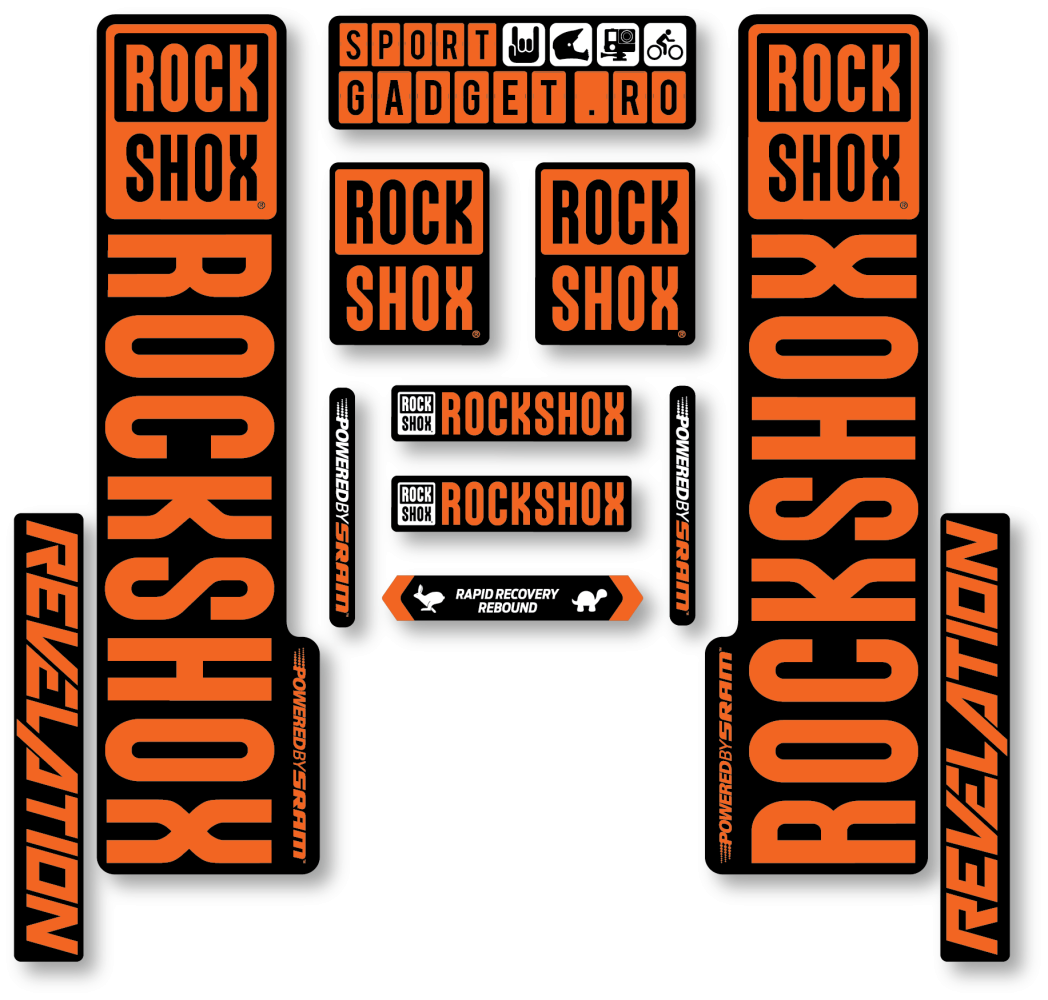 Stickere RockShox Revelation V3 Replica Decal Kit Black/Orange