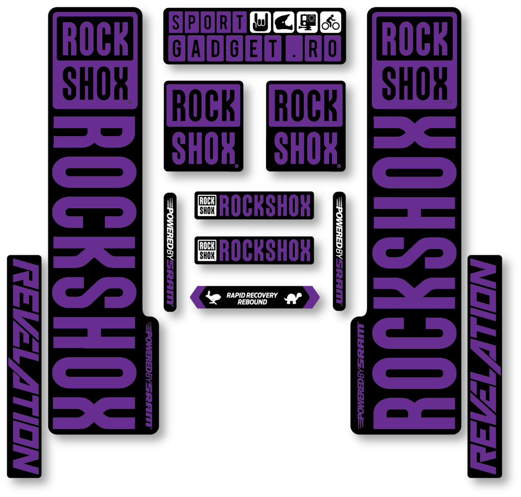 Stickere RockShox Revelation V3 Replica Decal Kit Black/Purple
