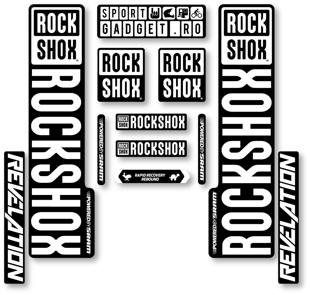 Stickere RockShox Revelation V3 Replica Decal Kit Black/White