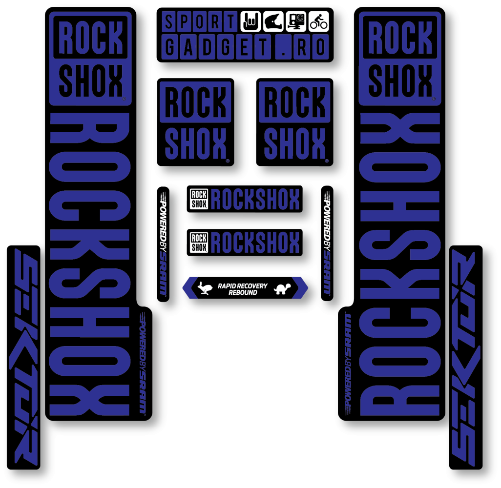 Stickere RockShox Sektor V3 Replica Decal Kit Black/Blue