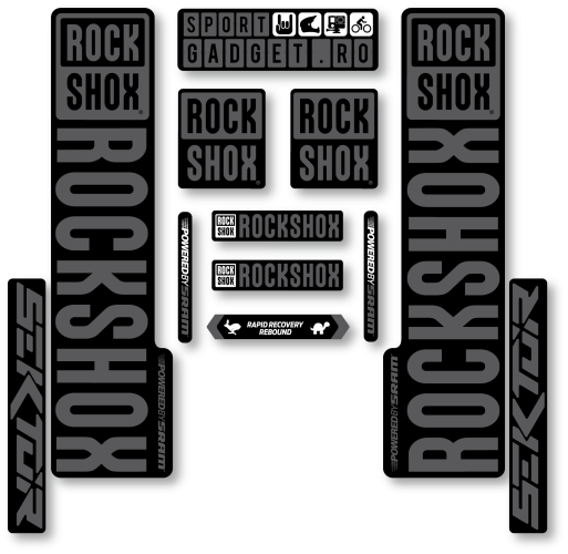 Stickere RockShox Sektor V3 Replica Decal Kit Black/Grey