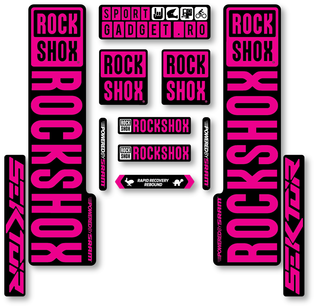 Stickere RockShox Sektor V3 Replica Decal Kit Black/Magenta