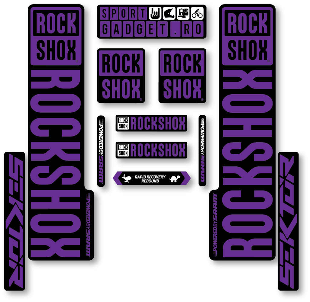 Stickere RockShox Sektor V3 Replica Decal Kit Black/Purple