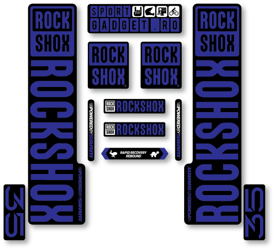 Stickere RockShox XC 35 V3 Replica Decal Kit Black/Blue