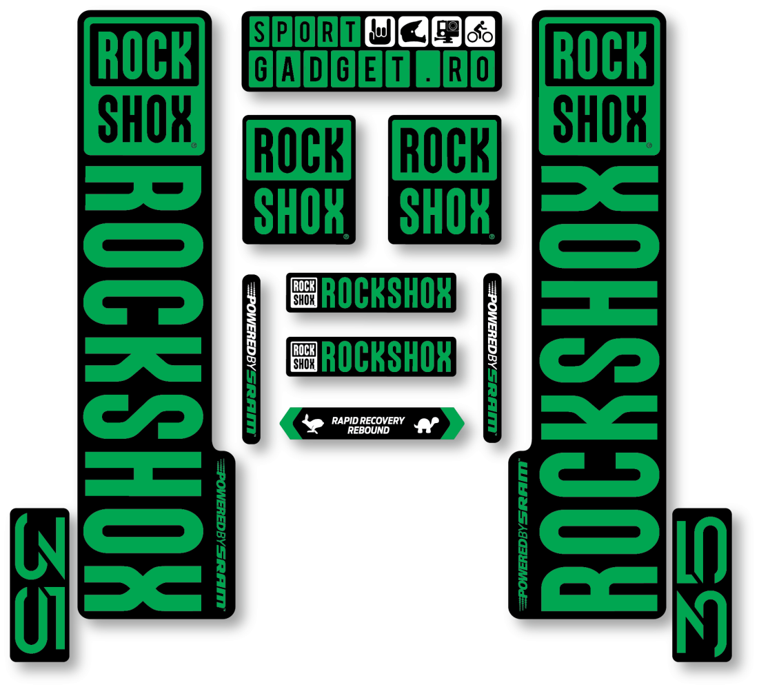 Stickere RockShox XC 35 V3 Replica Decal Kit Black/Green