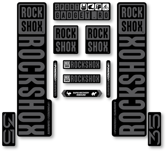 Stickere RockShox XC 35 V3 Replica Decal Kit Black/Grey