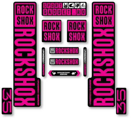 Stickere RockShox XC 35 V3 Replica Decal Kit Black/Magenta
