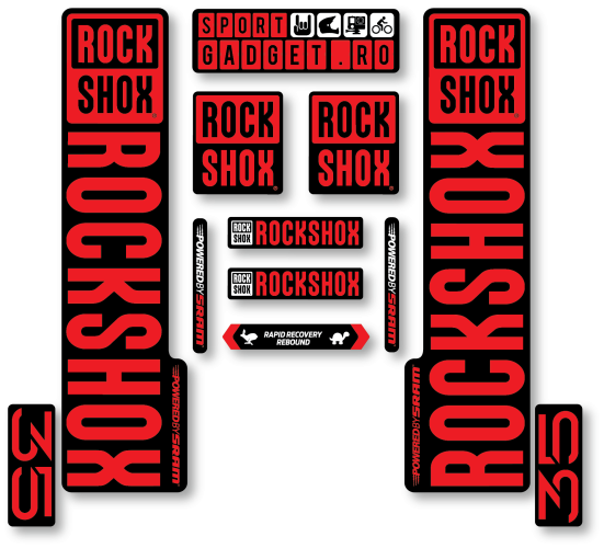 Stickere RockShox XC 35 V3 Replica Decal Kit Black/Red