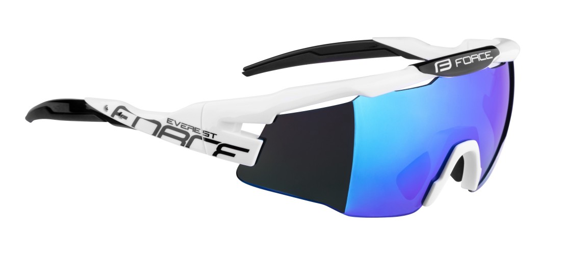 Ochelari Force Everest lentila albastra oglinda alb/negru