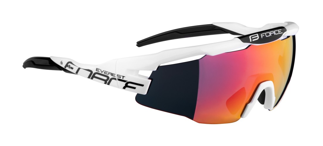 Ochelari Force Everest lentila rosie oglinda alb/negru
