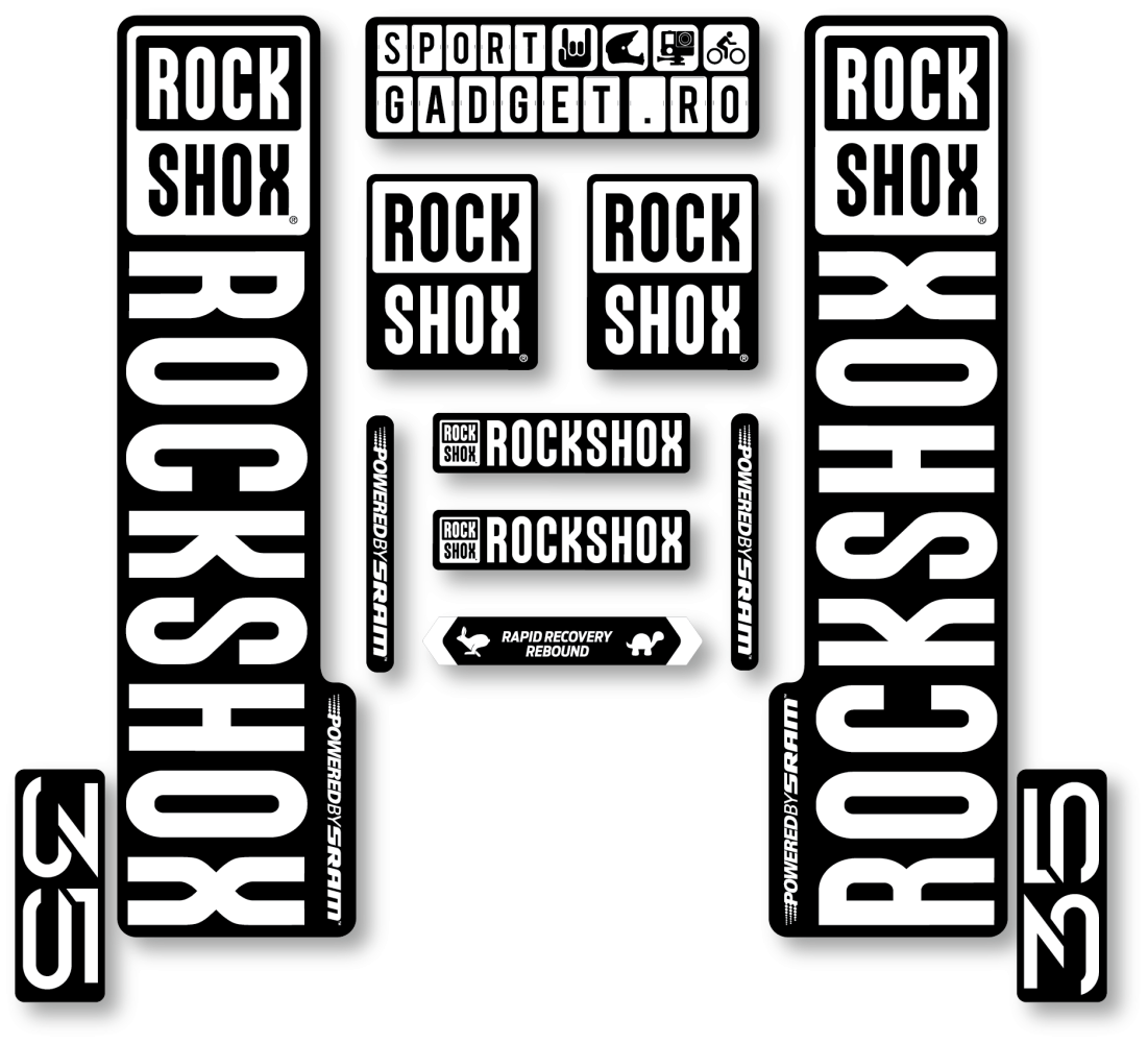 Stickere RockShox XC 35 V3 Replica Decal Kit Black/White