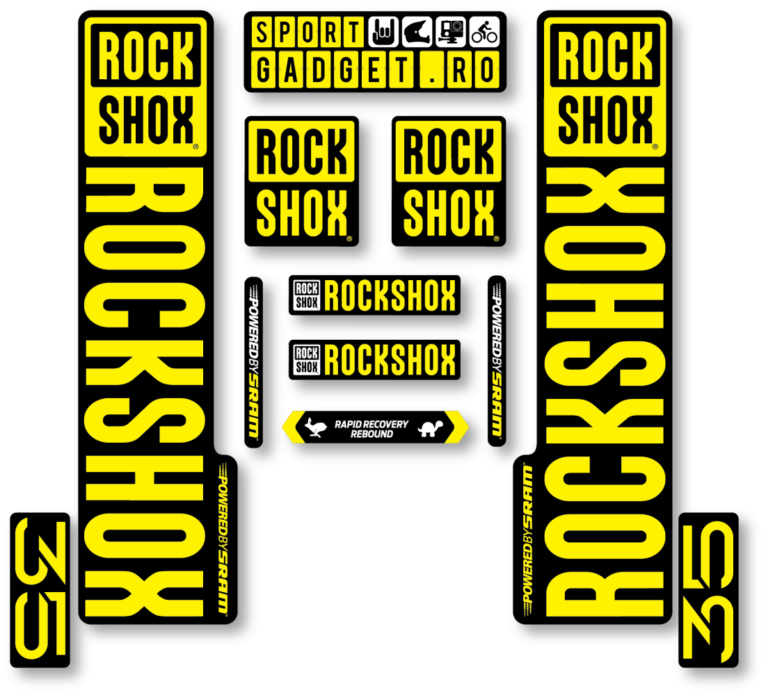 Stickere RockShox XC 35 V3 Replica Decal Kit Black/Yellow