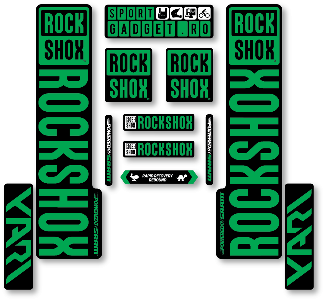 Stickere RockShox Yari V3 Replica Decal Kit Black/Green