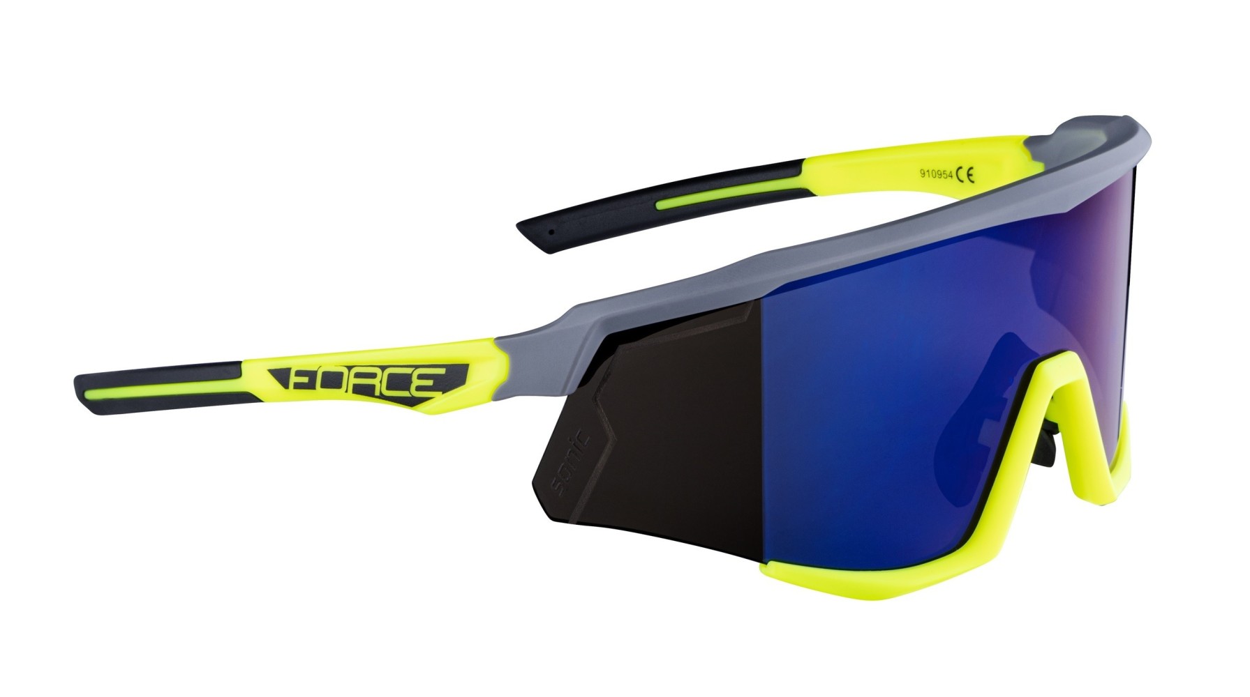 Ochelari Force Sonic lentila albastra oglinda gri/fluo