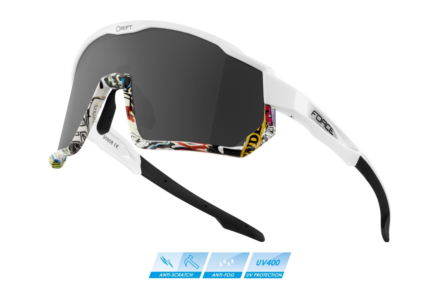 Ochelari Force Drift Alb/Negru