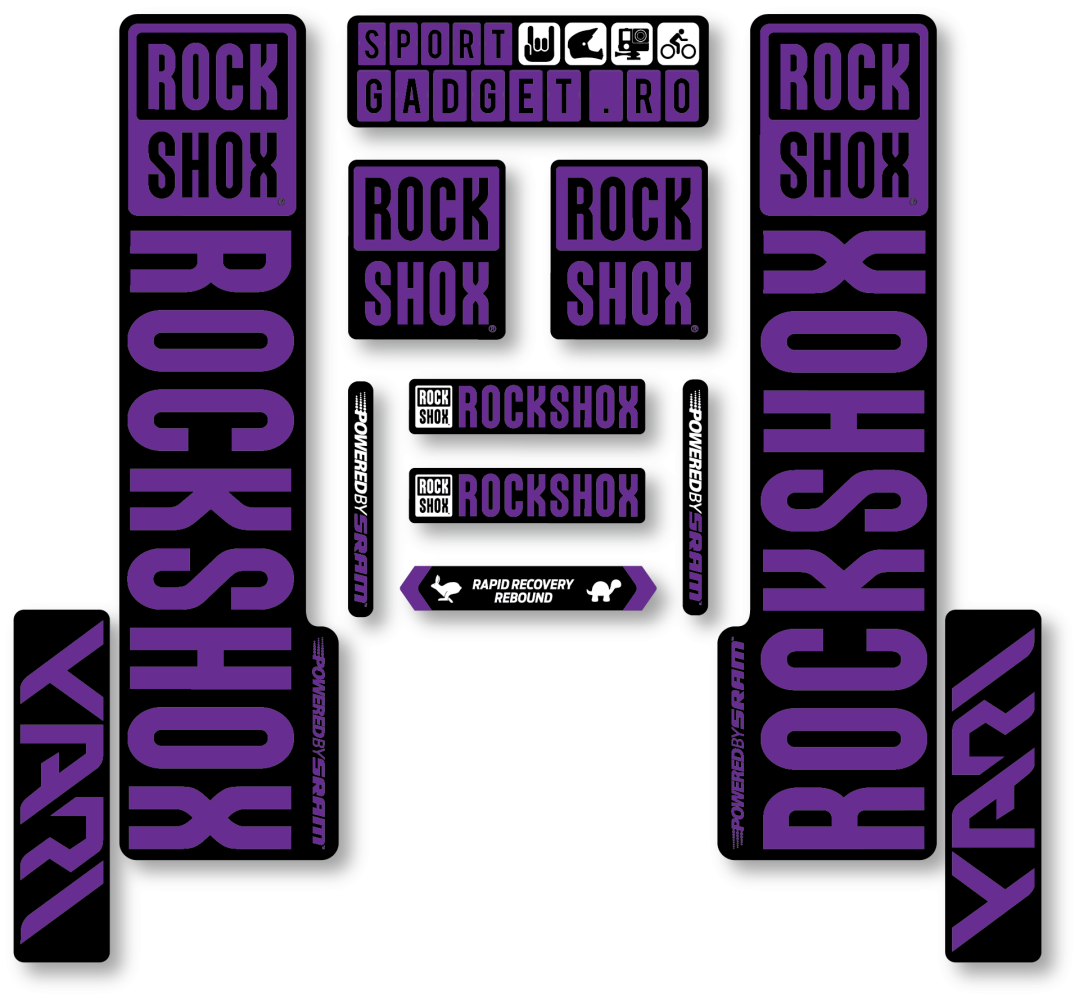 Stickere RockShox Yari V3 Replica Decal Kit Black/Purple