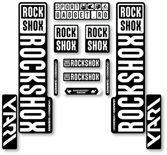 Stickere RockShox Yari V3 Replica Decal Kit Black/White