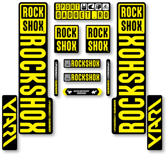 Stickere RockShox Yari V3 Replica Decal Kit Black/Yellow