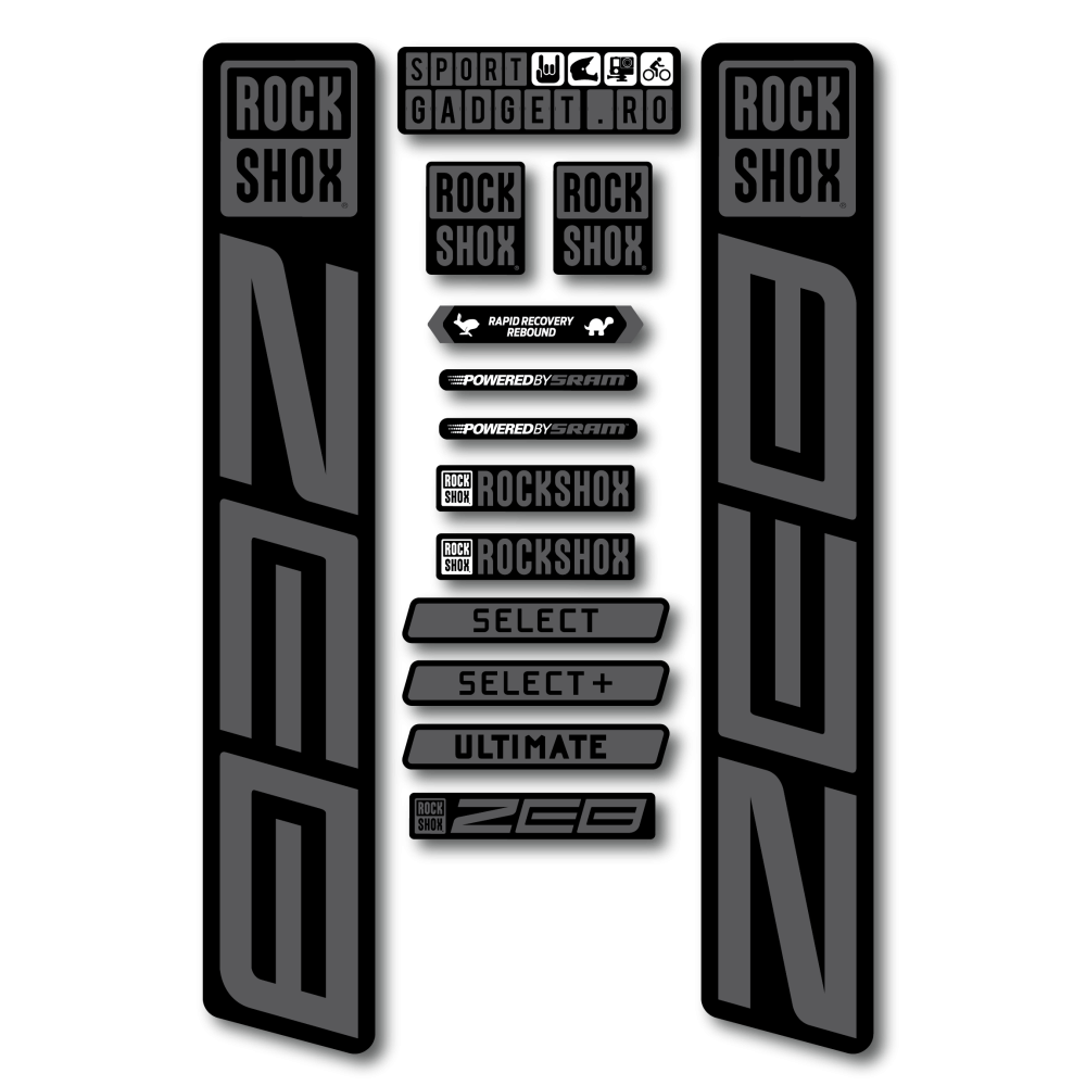 Stickere RockShox ZEB Replica Decal Kit Black/Grey