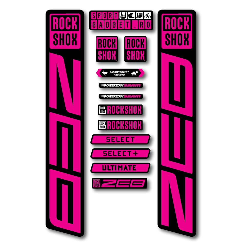 Stickere RockShox ZEB Replica Decal Kit Black/Magenta