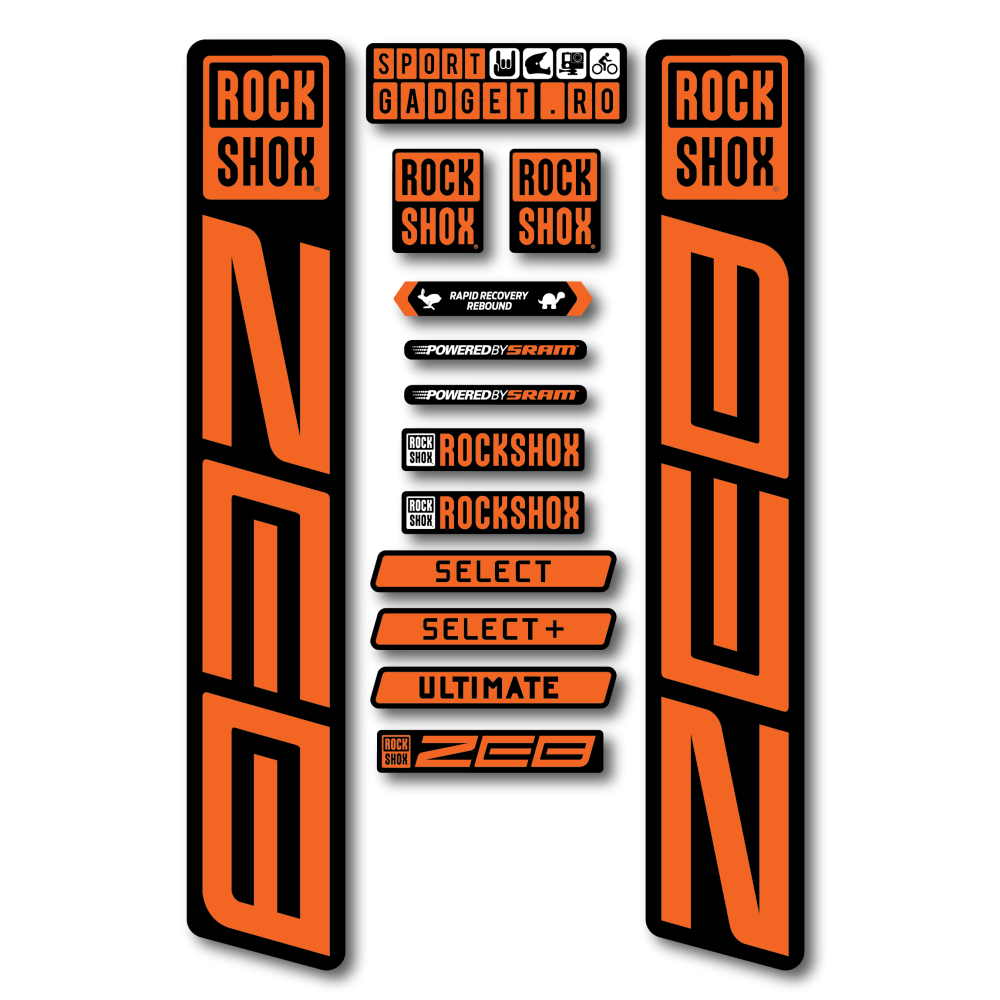 Stickere RockShox ZEB Replica Decal Kit Black/Orange