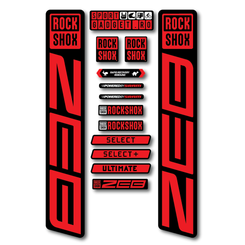 Stickere RockShox ZEB Replica Decal Kit Black/Red