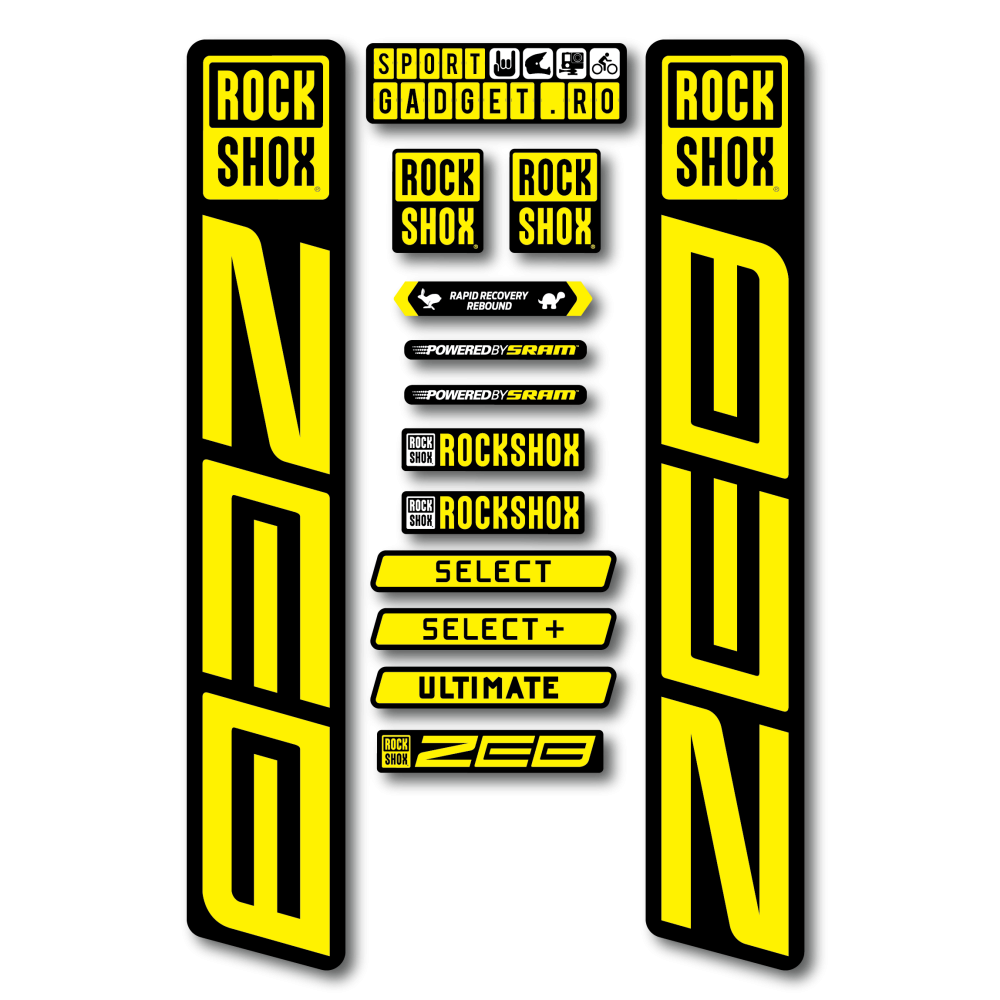 Stickere RockShox ZEB Replica Decal Kit Black/Yellow
