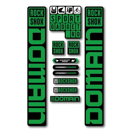 Stickere RockShox Domain Replica Decal Kit Black/Green