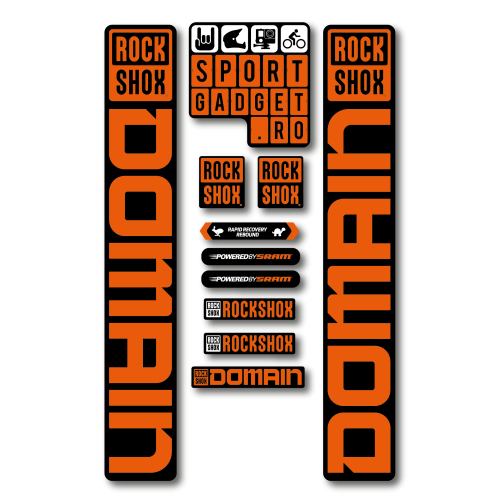 Stickere RockShox Domain Replica Decal Kit Black/Orange