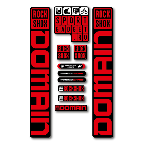 Stickere RockShox Domain Replica Decal Kit Black/Red