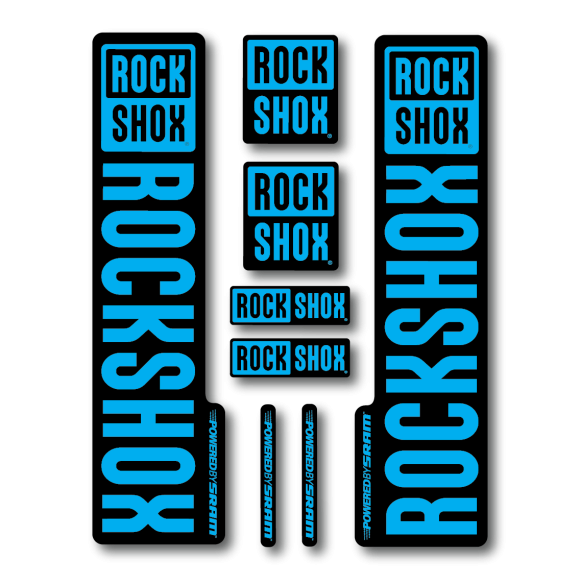 Stickere RockShox V2 Replica Decal Kit Cyan