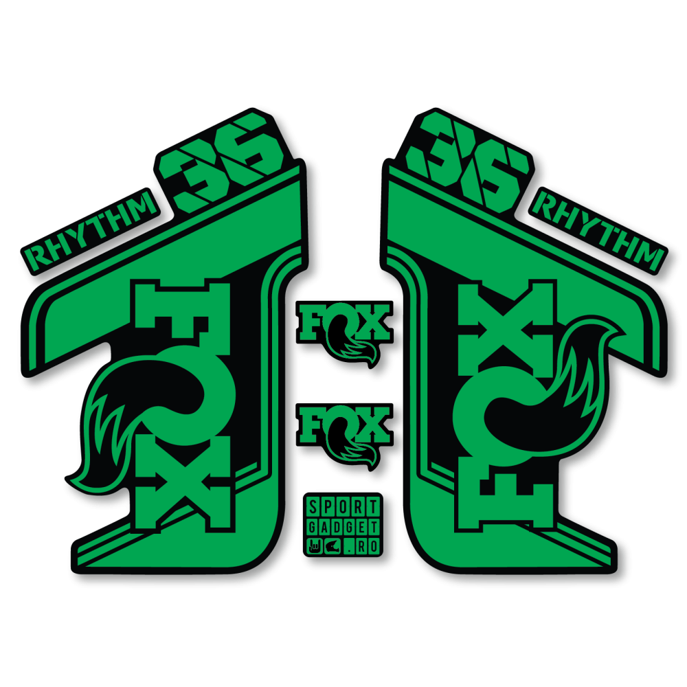 Stickere Fox 36 Rhythm Replica Decal Kit Black/Green