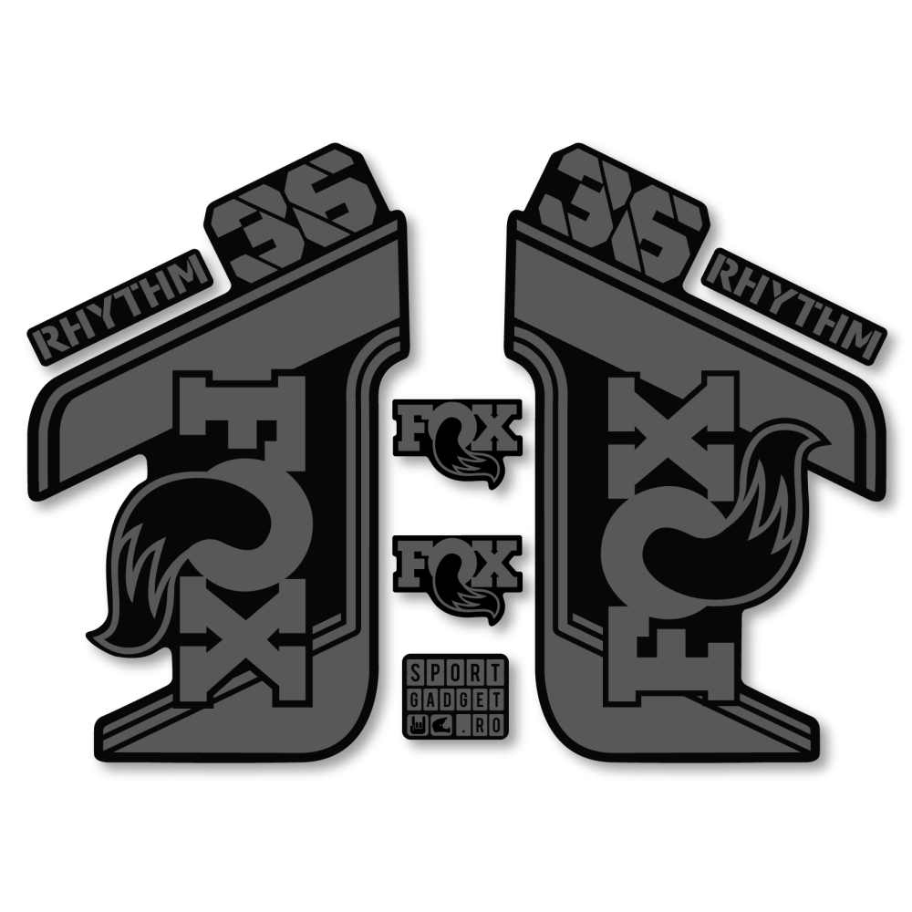 Stickere Fox 36 Rhythm Replica Decal Kit Black/Grey