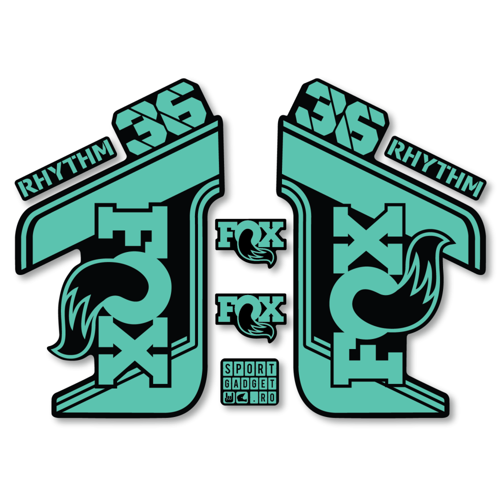 Stickere Fox 36 Rhythm Replica Decal Kit Black/Turqoise