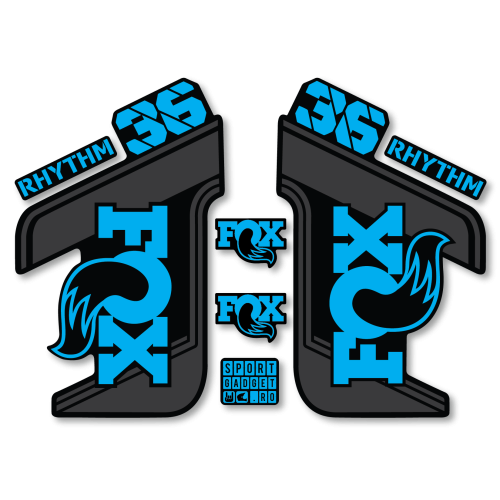 Stickere Fox 36 Rhythm Replica Decal Kit Midnight/Cyan